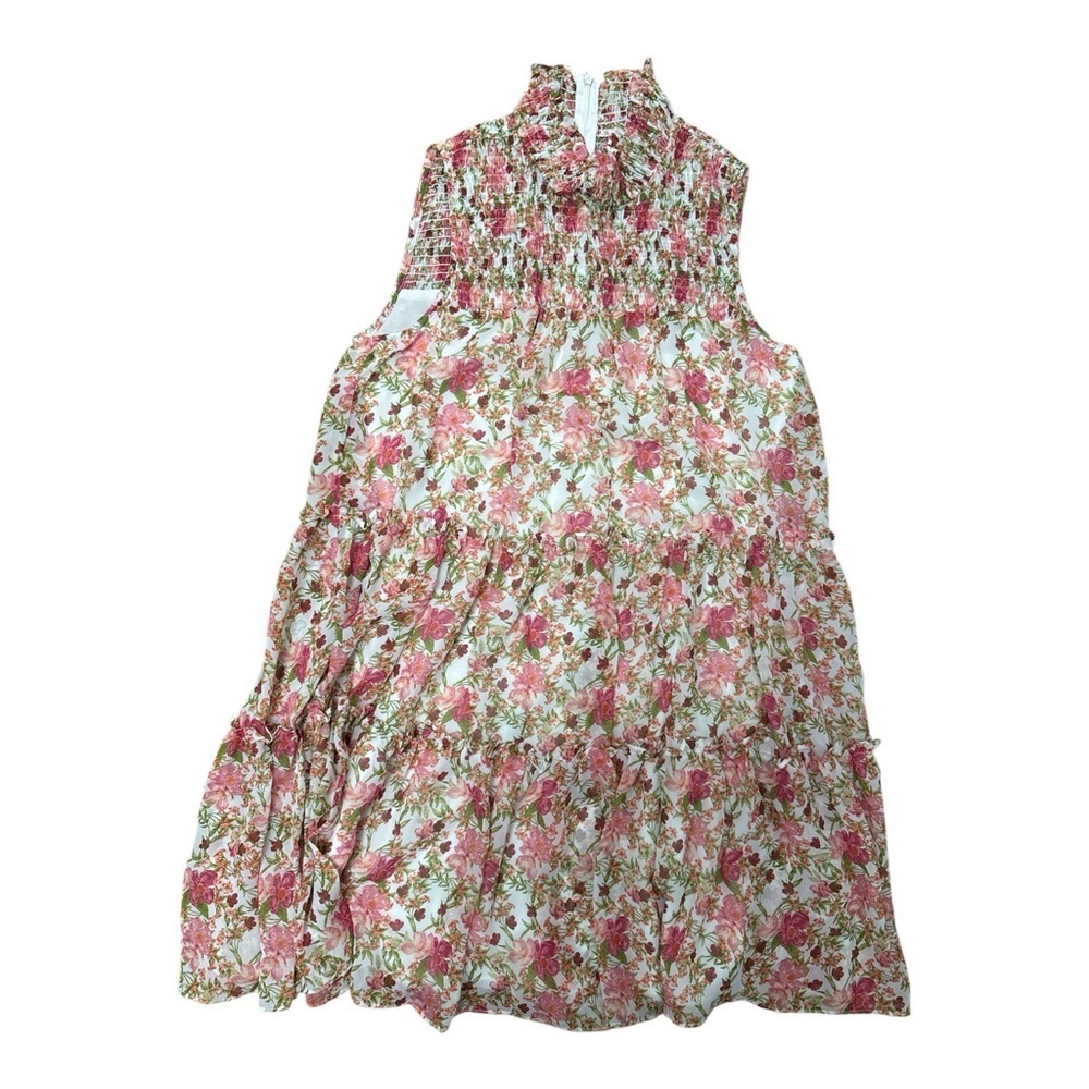 Taylor Floral Midi Dress - Pink and Green